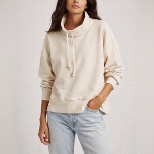 Xirena Chase Funnel Neck Sweatshirt Cream White Women’s Size Large